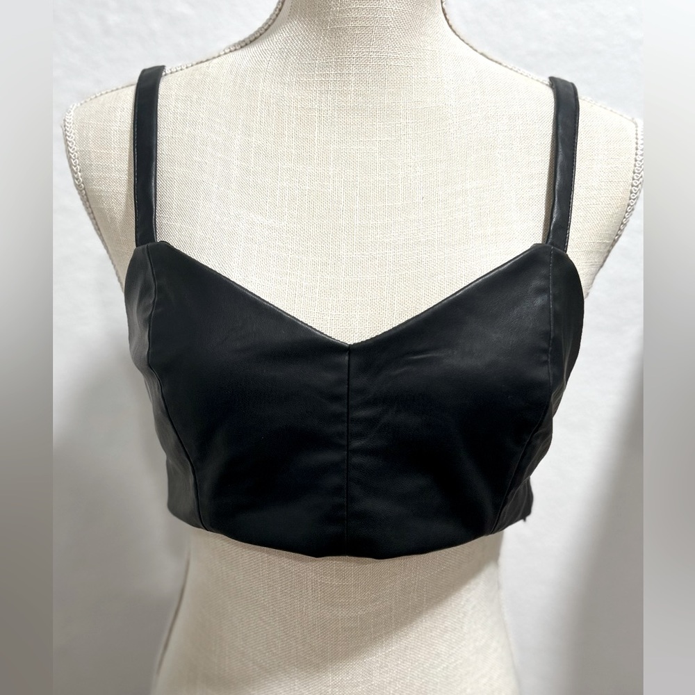 Zara leather like crop top